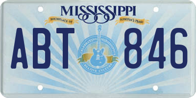 MS license plate ABT846