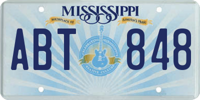 MS license plate ABT848