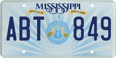 MS license plate ABT849