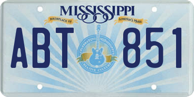 MS license plate ABT851