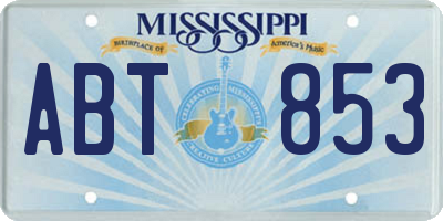 MS license plate ABT853
