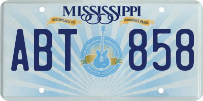 MS license plate ABT858