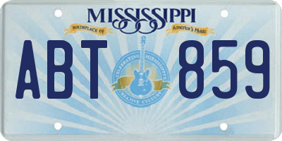 MS license plate ABT859