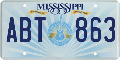 MS license plate ABT863