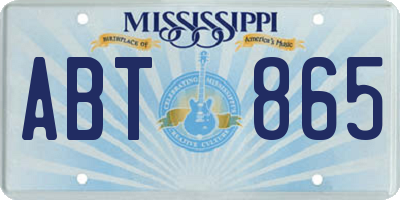 MS license plate ABT865
