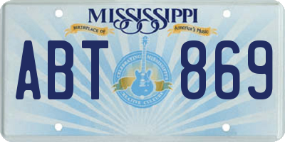 MS license plate ABT869