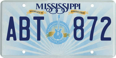 MS license plate ABT872