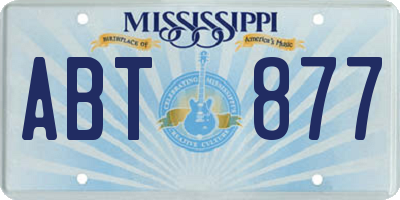 MS license plate ABT877