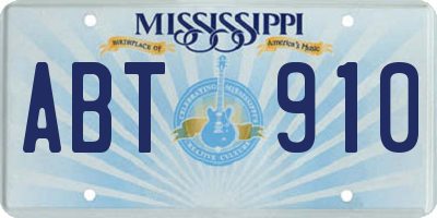 MS license plate ABT910