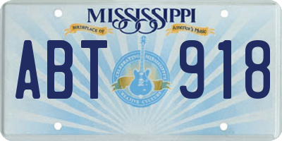 MS license plate ABT918