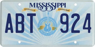 MS license plate ABT924