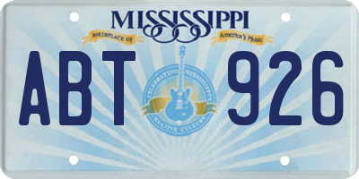 MS license plate ABT926