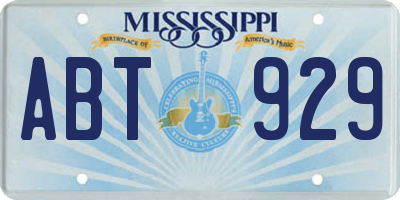 MS license plate ABT929