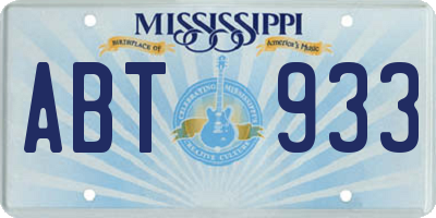 MS license plate ABT933