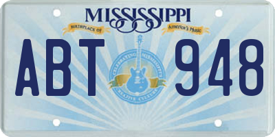 MS license plate ABT948