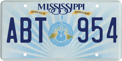 MS license plate ABT954