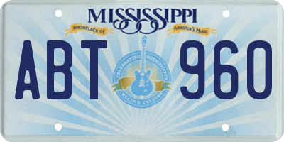 MS license plate ABT960