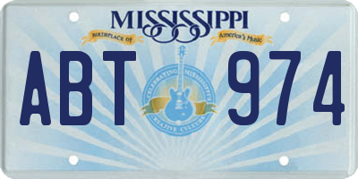 MS license plate ABT974
