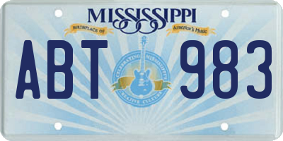 MS license plate ABT983