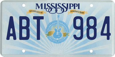 MS license plate ABT984