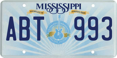 MS license plate ABT993