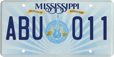 MS license plate ABU011