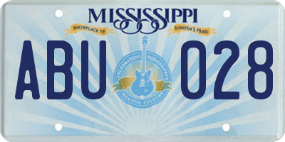 MS license plate ABU028