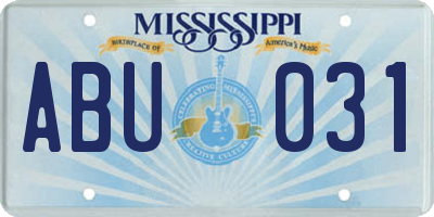 MS license plate ABU031