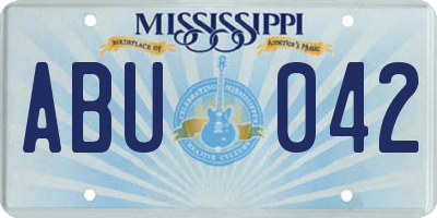 MS license plate ABU042