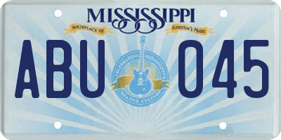 MS license plate ABU045