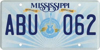 MS license plate ABU062