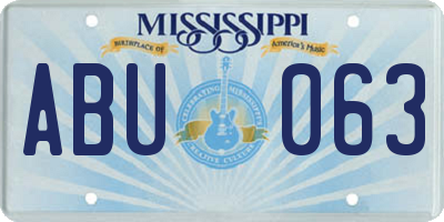 MS license plate ABU063