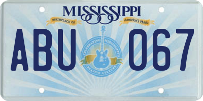 MS license plate ABU067