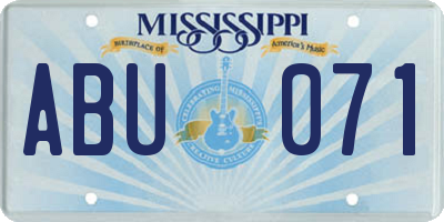 MS license plate ABU071