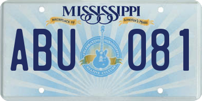 MS license plate ABU081