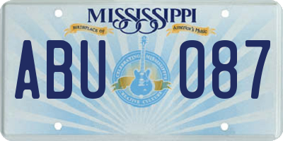 MS license plate ABU087