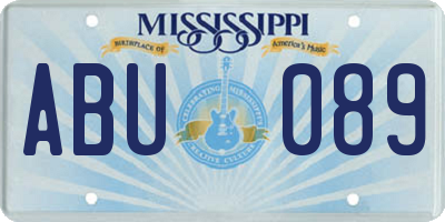 MS license plate ABU089