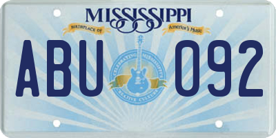 MS license plate ABU092