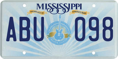 MS license plate ABU098