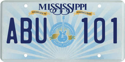 MS license plate ABU101