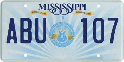 MS license plate ABU107
