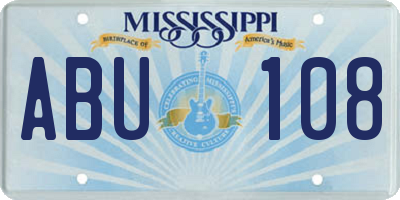 MS license plate ABU108