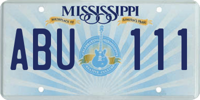 MS license plate ABU111