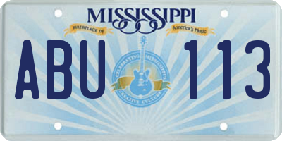MS license plate ABU113