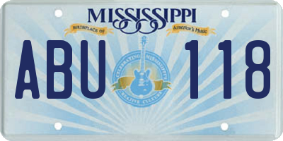 MS license plate ABU118