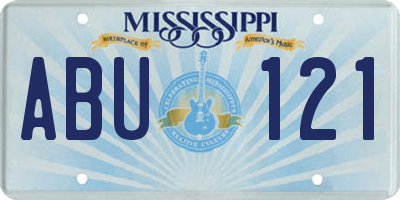 MS license plate ABU121