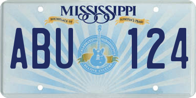 MS license plate ABU124