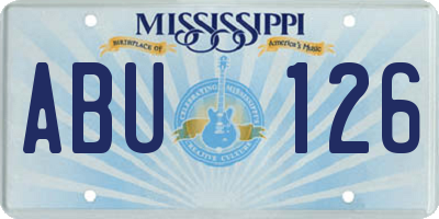 MS license plate ABU126