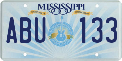MS license plate ABU133