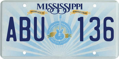 MS license plate ABU136